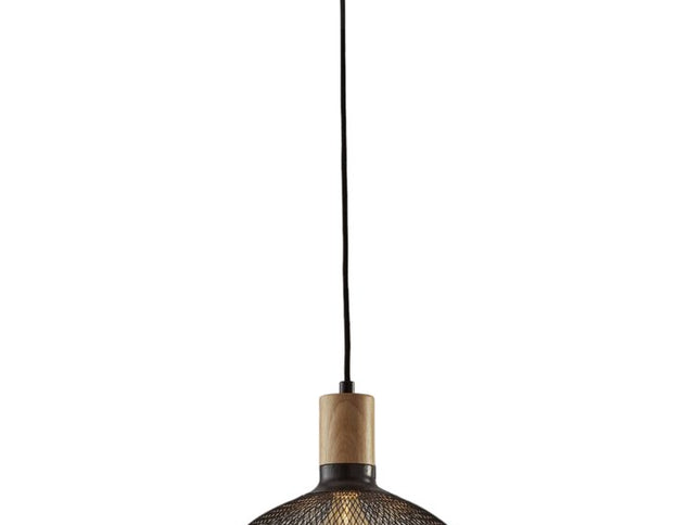 Caged Black Metal Large Ceiling Pendant