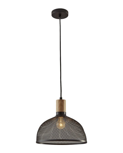 Caged Black Metal Large Ceiling Pendant