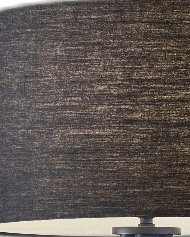 60" Black Tripod Floor Lamp With Black Fabric Drum Shade