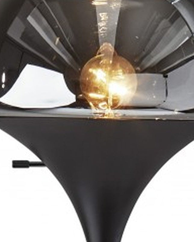 70" Black With Black Glass Shade