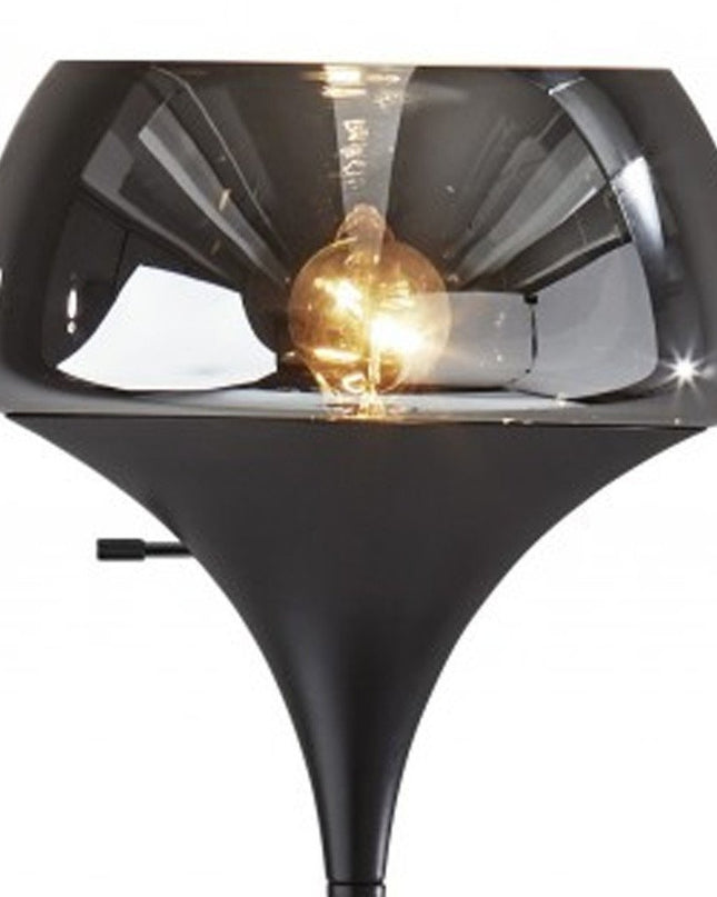 70" Black With Black Glass Shade