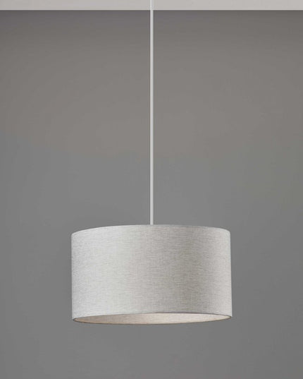 White Fabric Sleek Drum Pendant Lamp