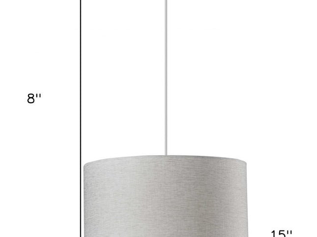 White Fabric Sleek Drum Pendant Lamp