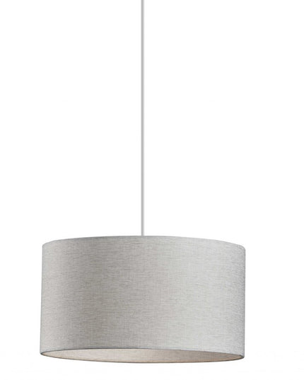 White Fabric Sleek Drum Pendant Lamp
