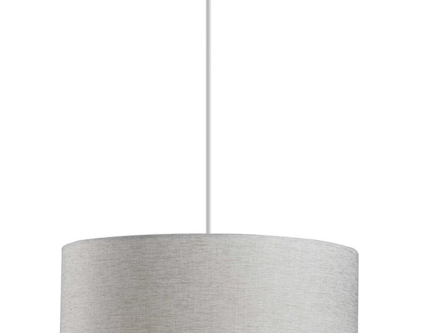 White Fabric Sleek Drum Pendant Lamp