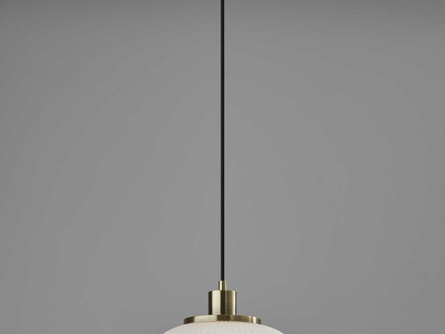 Striped Glass Glow Metal Pendant