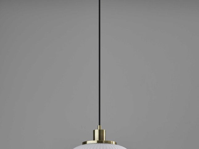 Striped Glass Glow Metal Pendant