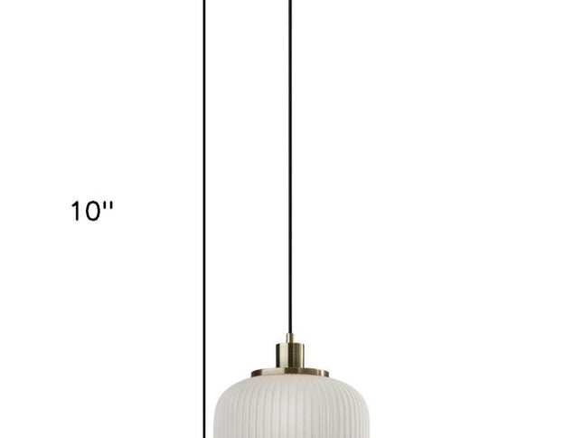 Striped Glass Glow Metal Pendant