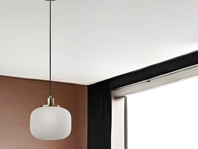 Striped Glass Glow Metal Pendant