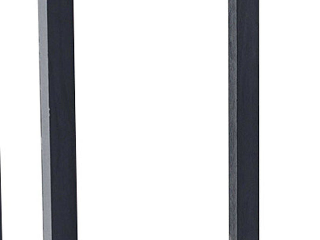 35" Black Solid Wood Square End Table With Two Shelves