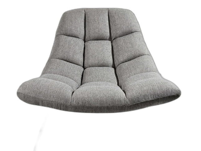 40" Gray and Silver Upholstered Tufted Butterfly Chair