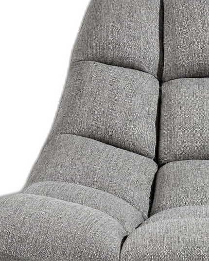 40" Gray and Silver Upholstered Tufted Butterfly Chair