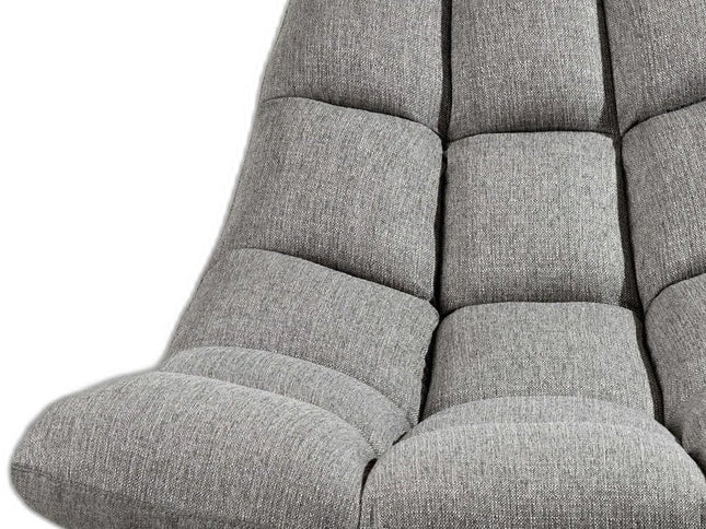 40" Gray and Silver Upholstered Tufted Butterfly Chair