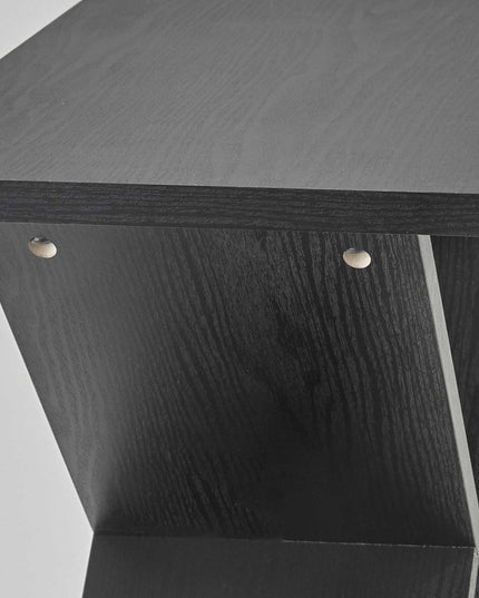 19" Black Solid Wood Pedestal Console Table