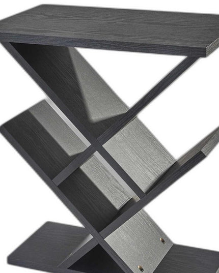 19" Black Solid Wood Pedestal Console Table