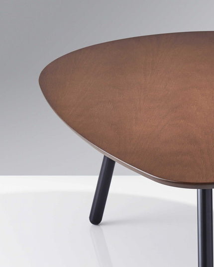 Set of Two Brown And Black Wood And Metal Oval Nested Tables