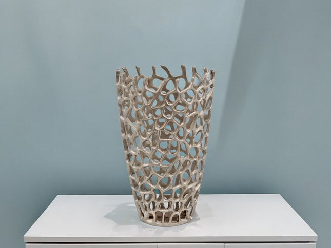 16" Silver Aluminum Twigs Novelty Table Vase