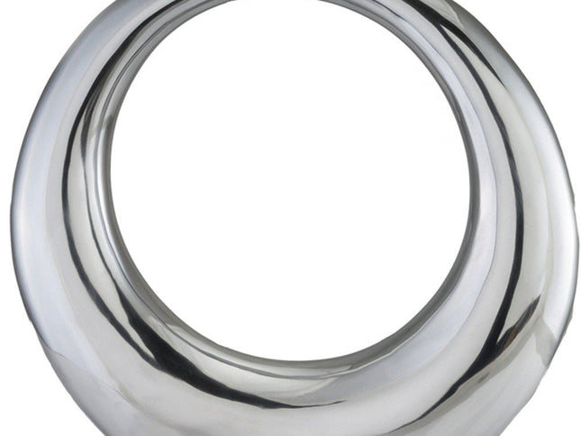 17" Silver Aluminum Ring Hoop Table Vase