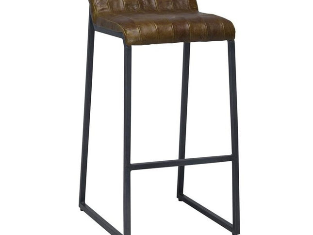 27 " Brown And Black Iron Backless Counter Height Bar Chair