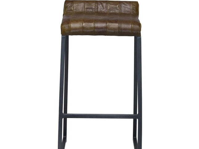 27 " Brown And Black Iron Backless Counter Height Bar Chair