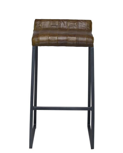 27 " Brown And Black Iron Backless Counter Height Bar Chair