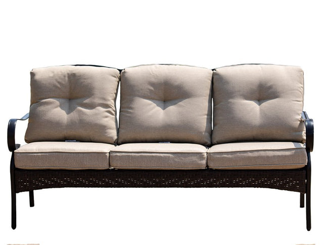 69" Beige Polyester Blend Settee With Black Legs