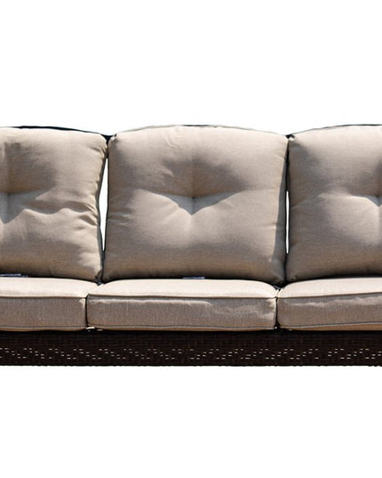 69" Beige Polyester Blend Settee With Black Legs