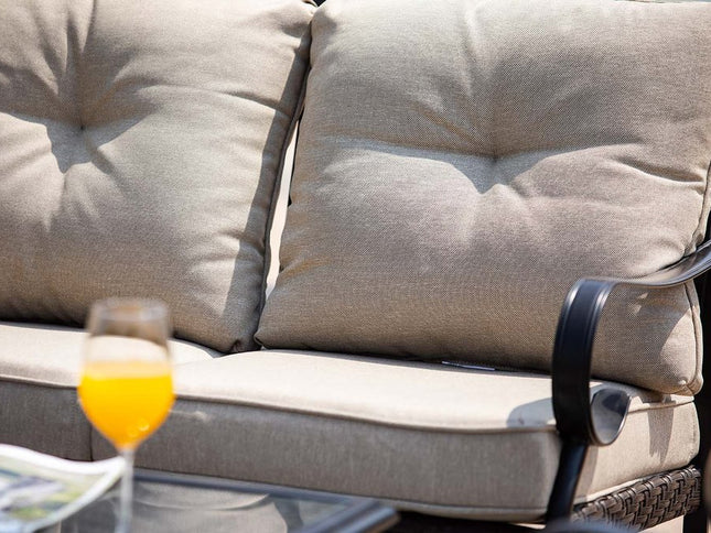 69" Beige Polyester Blend Settee With Black Legs