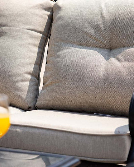 69" Beige Polyester Blend Settee With Black Legs