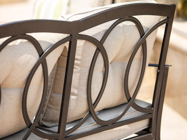 69" Beige Polyester Blend Settee With Black Legs