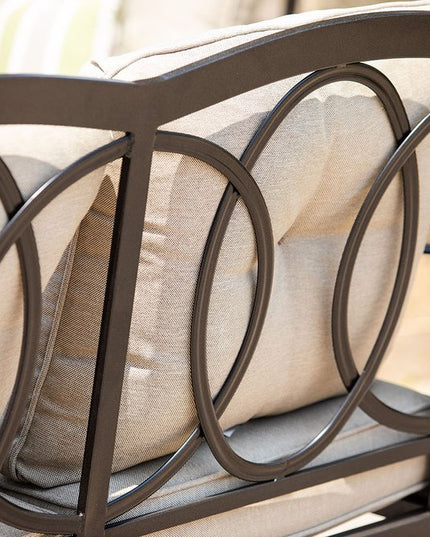 69" Beige Polyester Blend Settee With Black Legs