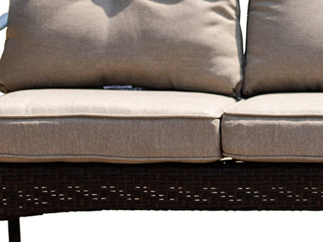 69" Beige Polyester Blend Settee With Black Legs