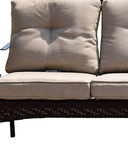 69" Beige Polyester Blend Settee With Black Legs