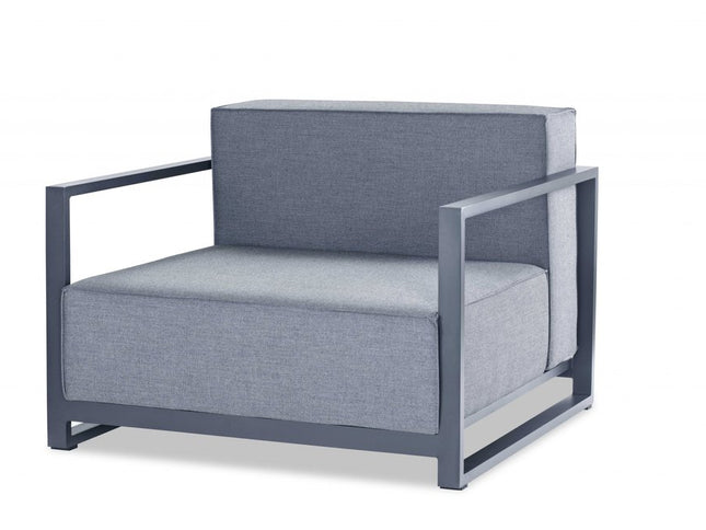 39" Gray Fabric Arm Chair