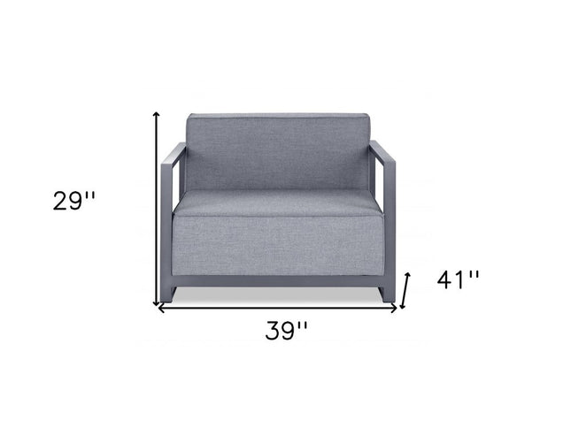 39" Gray Fabric Arm Chair
