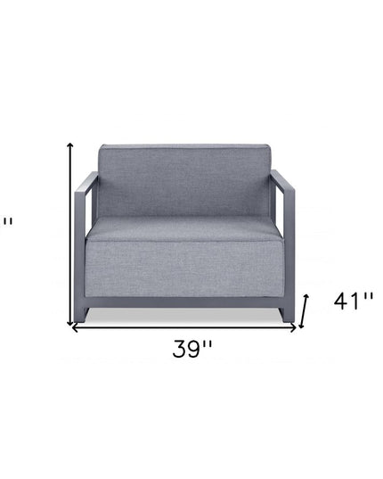 39" Gray Fabric Arm Chair