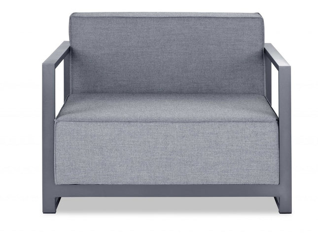 39" Gray Fabric Arm Chair