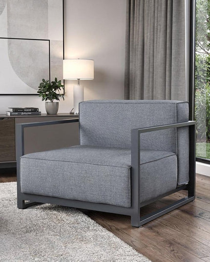 39" Gray Fabric Arm Chair