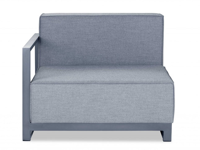 37" Gray Linen Arm Chair