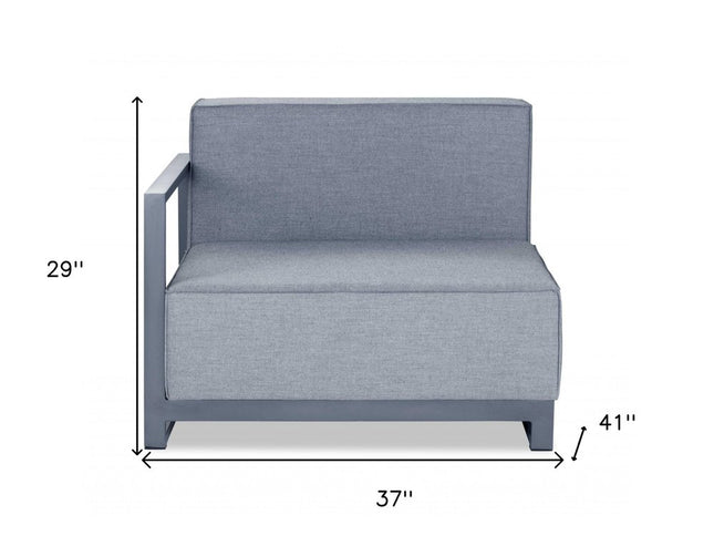 37" Gray Linen Arm Chair