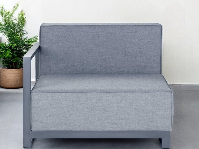 37" Gray Linen Arm Chair