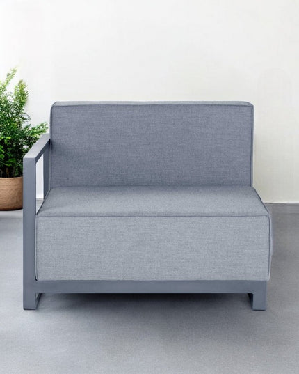 37" Gray Linen Arm Chair