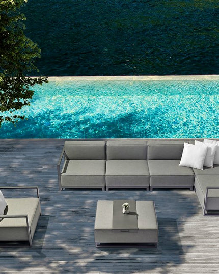 37" Gray Linen Arm Chair