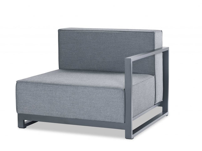 37" Gray Linen Arm Chair
