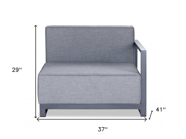 37" Gray Linen Arm Chair