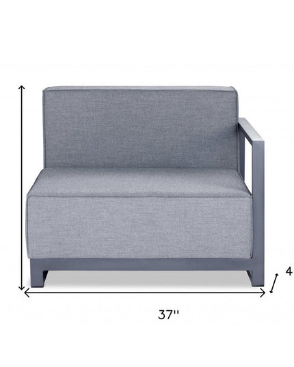 37" Gray Linen Arm Chair