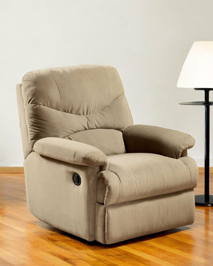 35" Beige Microfiber Recliner