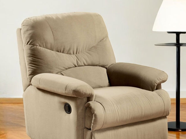 35" Beige Microfiber Recliner
