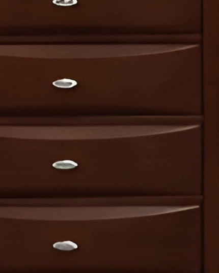 32" Espresso Solid Wood Five Drawer Chest