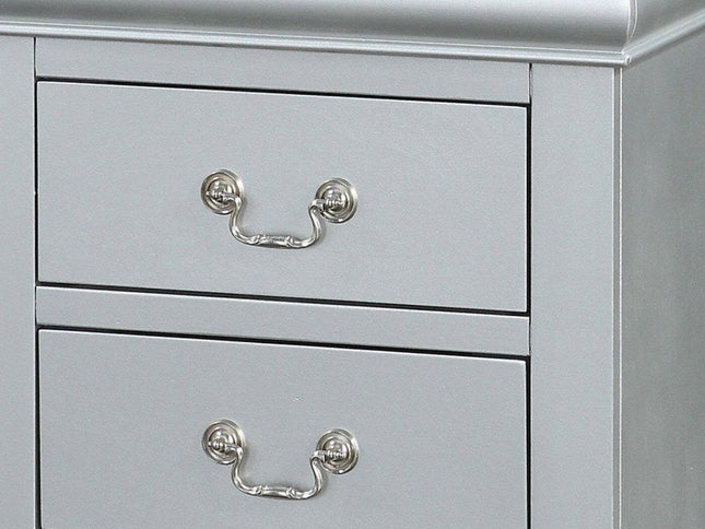 24" White Wood Two Drawer Nightstand